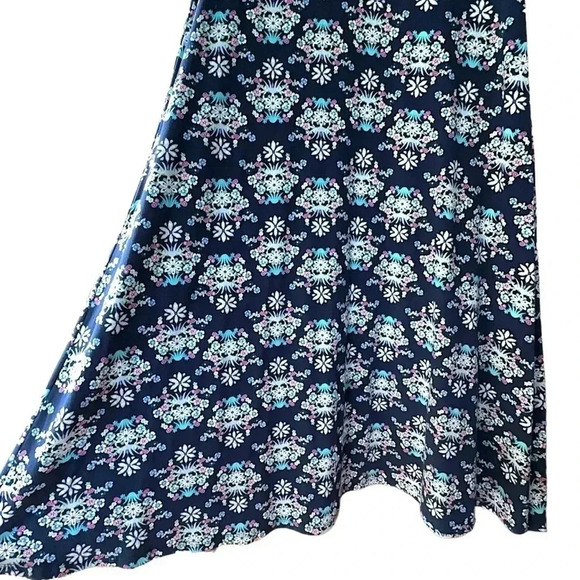TALBOTS | NWOT | SLEEVELESS COTTON MAXI DRESS FLORAL NAVY BLUE | SIZE: SMALL - Picture 5 of 9
